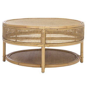 Safavieh Arvid Coffee Table - Honey Brown Wash, Chic Rattan Design For Timeless Elegance In Your Home Honey Brown Wash Rattan Cof6512b