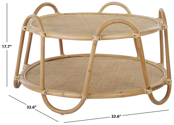 Safavieh Althea Coffee Table – Handcrafted Rattan Elegance With Intricate Weave Design For Your Living Space Natural Rattan Cof6513a