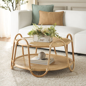 Safavieh Althea Coffee Table – Handcrafted Rattan Elegance With Intricate Weave Design For Your Living Space Natural Rattan Cof6513a