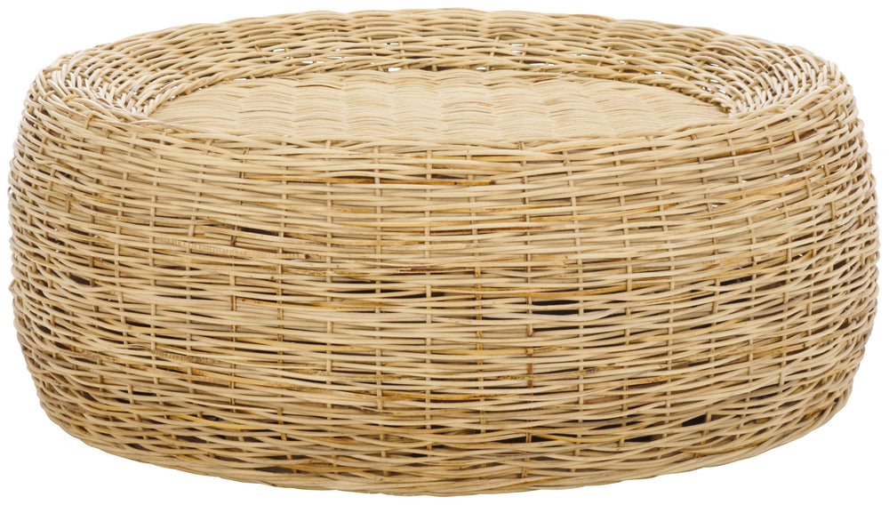 Safavieh Mordekai Round Coffee Table – Handcrafted Rattan & Leles, Rustic Charm For Stylish Living Spaces Natural Rattan,Leles Cof6514a