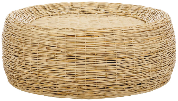 Safavieh Mordekai Round Coffee Table – Handcrafted Rattan & Leles, Rustic Charm For Stylish Living Spaces Natural Rattan,Leles Cof6514a