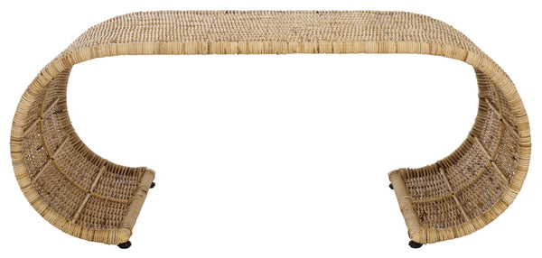 Safavieh Tamo Coffee Table - Light Natural Elegance With Rattan And Metal, Perfect For Stylish Living Spaces Light Natural , Metal ,Rattan Cof6515a