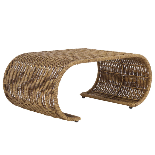 Safavieh Tamo Coffee Table - Light Natural Elegance With Rattan And Metal, Perfect For Stylish Living Spaces Honey Brown Wash Metal ,Rattan Cof6515b