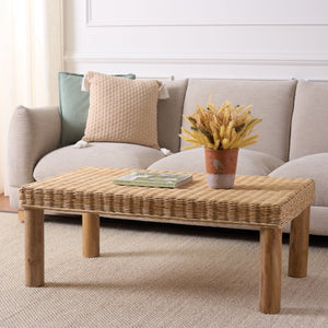 Safavieh Shazza Weaved Coffee Table – Natural Rattan & Mango Wood Centerpiece For Stylish Living Spaces Natural Leles,Mango Wood Cof6517a