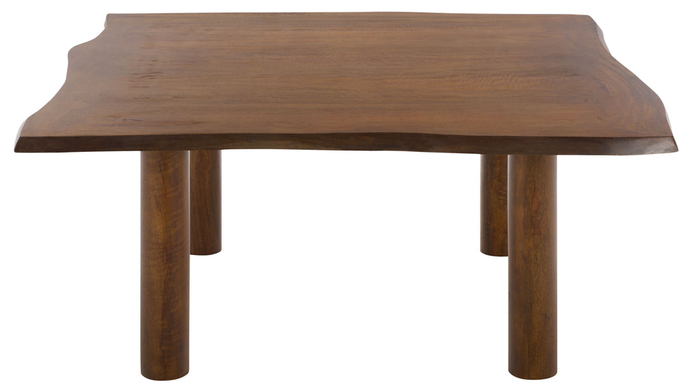 Banco Square Coffee Table With Warm Wood Grain Finish, Durable Everyday Design For Living Rooms