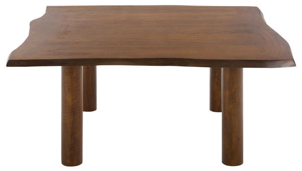 Banco Square Coffee Table With Warm Wood Grain Finish, Durable Everyday Design For Living Rooms