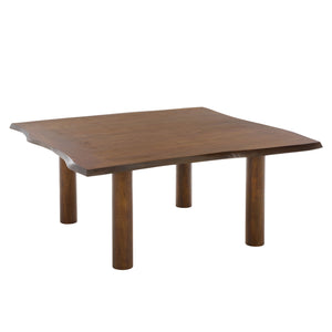 Banco Square Coffee Table With Warm Wood Grain Finish, Durable Everyday Design For Living Rooms