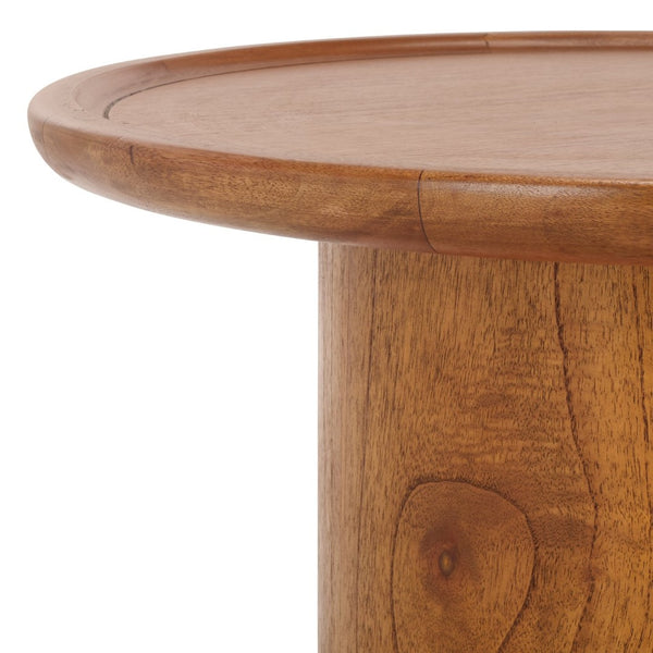 Safavieh Devin Round Pedestal Coffee Table - Rustic Charm Meets Industrial Style For Any Living Space Decor Natural COF6600A