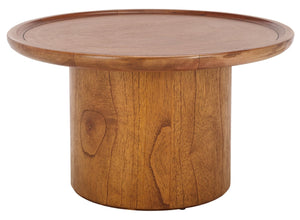 Safavieh Devin Round Pedestal Coffee Table - Rustic Charm Meets Industrial Style For Any Living Space Decor Natural COF6600A