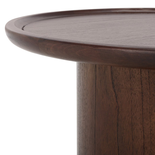 Safavieh Devin Round Pedestal Coffee Table - Rustic Charm Meets Industrial Style For Any Living Space Decor Dark Oak COF6600B