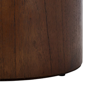 Safavieh Devin Round Pedestal Coffee Table - Rustic Charm Meets Industrial Style For Any Living Space Decor Dark Oak COF6600B