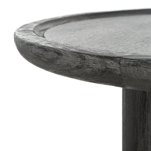 Safavieh Devin Round Pedestal Coffee Table - Rustic Charm Meets Industrial Style For Any Living Space Decor Black With White Wash Distressing COF6600C