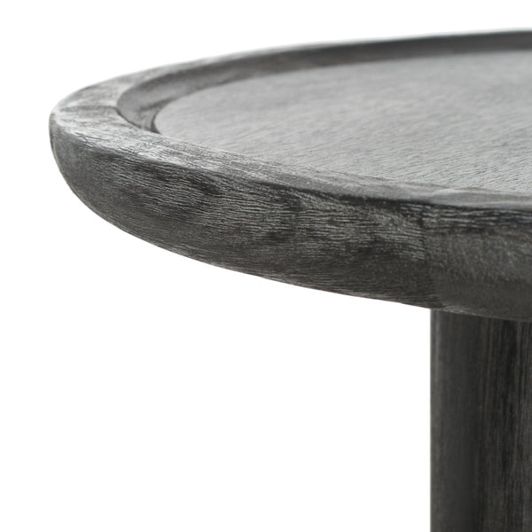 Safavieh Devin Round Pedestal Coffee Table - Rustic Charm Meets Industrial Style For Any Living Space Decor Black With White Wash Distressing COF6600C