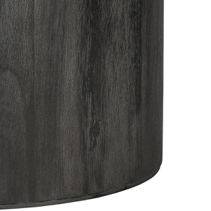 Safavieh Devin Round Pedestal Coffee Table - Rustic Charm Meets Industrial Style For Any Living Space Decor Black With White Wash Distressing COF6600C