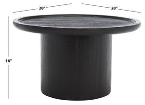 Safavieh Devin Round Pedestal Coffee Table - Rustic Charm Meets Industrial Style For Any Living Space Decor Black COF6600D