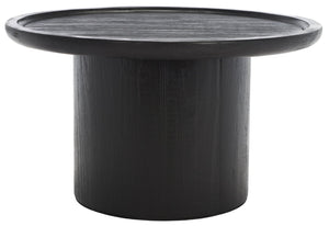 Safavieh Devin Round Pedestal Coffee Table - Rustic Charm Meets Industrial Style For Any Living Space Decor Black COF6600D