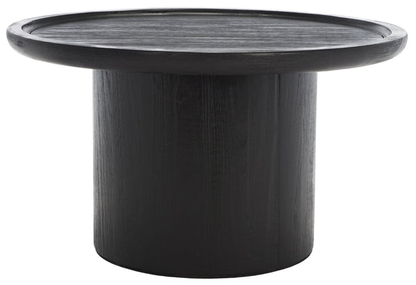 Safavieh Devin Round Pedestal Coffee Table - Rustic Charm Meets Industrial Style For Any Living Space Decor Black COF6600D