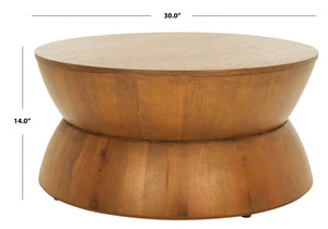 Safavieh Alecto Sculptural Coffee Table – Modern Hourglass Design For Stylish Living Room Centerpiece Natural Finish COF6601B