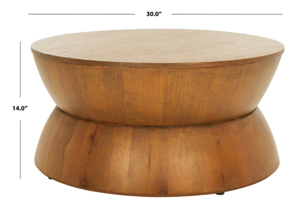Safavieh Alecto Sculptural Coffee Table – Modern Hourglass Design For Stylish Living Room Centerpiece Natural Finish COF6601B
