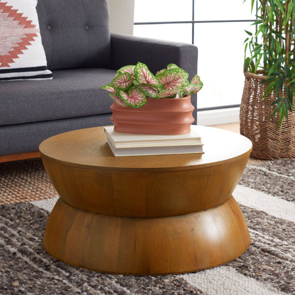 Safavieh Alecto Sculptural Coffee Table – Modern Hourglass Design For Stylish Living Room Centerpiece Natural Finish COF6601B