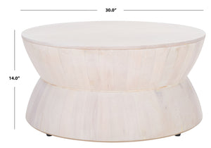 Safavieh Alecto Sculptural Coffee Table – Modern Hourglass Design For Stylish Living Room Centerpiece White Wash COF6601C