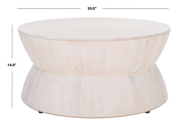 Safavieh Alecto Sculptural Coffee Table – Modern Hourglass Design For Stylish Living Room Centerpiece White Wash COF6601C