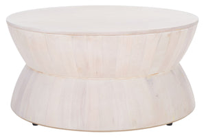 Safavieh Alecto Sculptural Coffee Table – Modern Hourglass Design For Stylish Living Room Centerpiece White Wash COF6601C