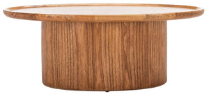 Safavieh Flyte Oval Coffee Table - Rustic-Chic Design With Natural Wood Finish For Stylish Living Spaces COF6602A