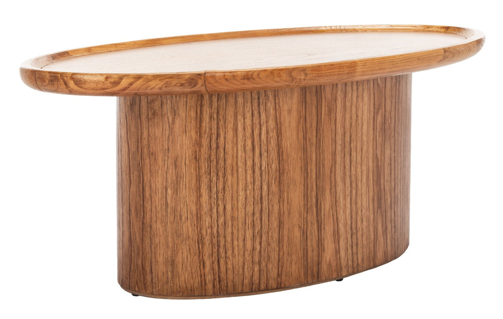 Safavieh Flyte Oval Coffee Table - Rustic-Chic Design With Natural Wood Finish For Stylish Living Spaces COF6602A