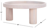 Safavieh Meek 3 Leg Round Coffee Table White Washed COF6603C