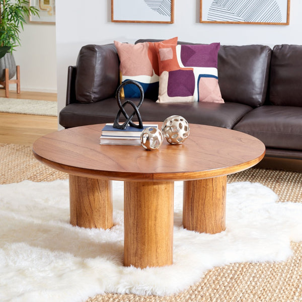 Safavieh Mork 3-Leg Round Coffee Table - Rustic-Chic Centerpiece With Tripod Base For Stylish Living Spaces Natural COF6604A