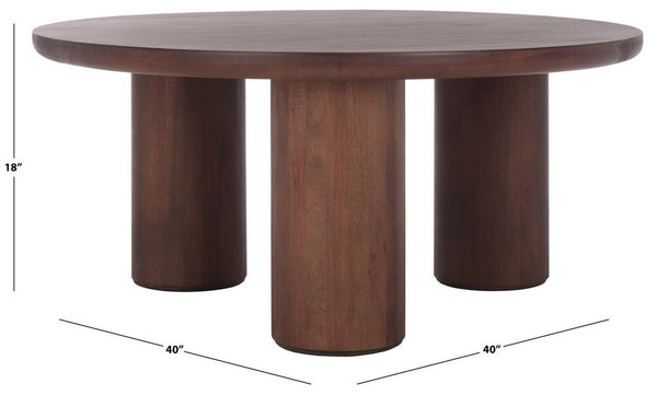 Safavieh Mork 3 Leg Round Coffee Table Brown COF6604B