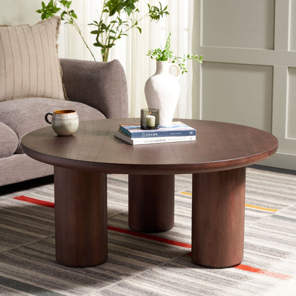 Safavieh Mork 3-Leg Round Coffee Table - Rustic-Chic Centerpiece With Tripod Base For Stylish Living Spaces Brown COF6604B