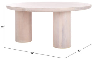 Safavieh Mork 3 Leg Round Coffee Table White Wash COF6604C