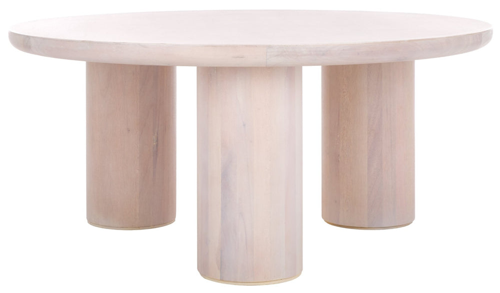 Safavieh Mork Rustic-Chic Round Coffee Table With Three-Leg Tripod Base For Stylish Living Room Decor White Wash COF6604C