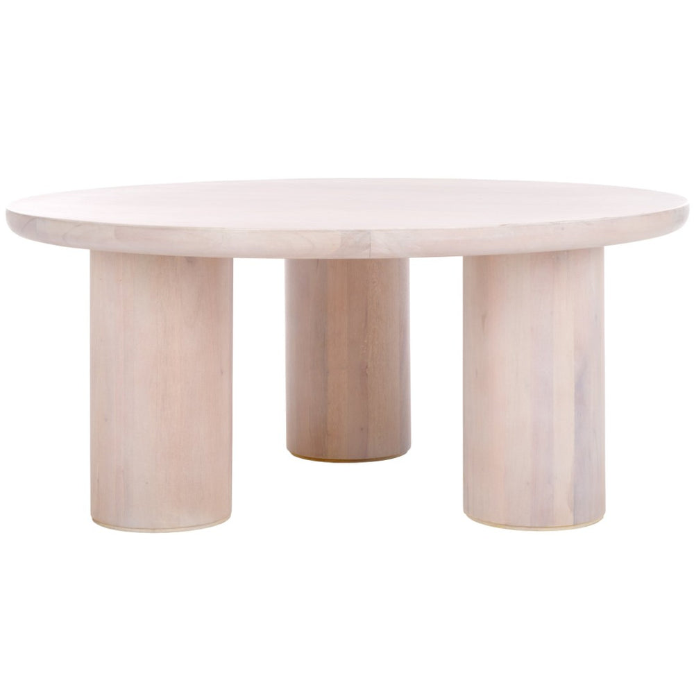 Safavieh Mork Rustic-Chic Round Coffee Table With Three-Leg Tripod Base For Stylish Living Room Decor White Wash COF6604C