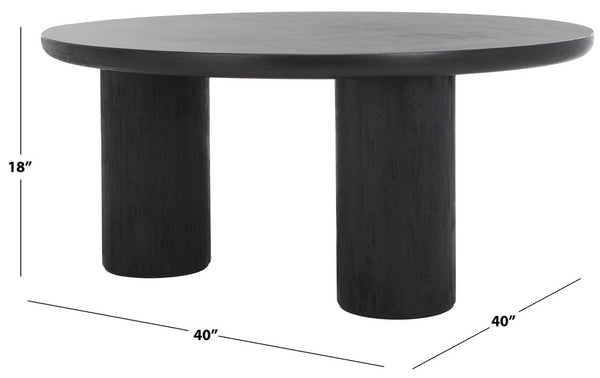 Safavieh Mork 3 Leg Round Coffee Table Black COF6604D