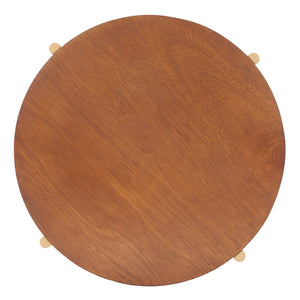 Safavieh Diangela Round Coffee Table - Contemporary Elegance With Natural Wood Base And Sleek Metal Legs Natural / Gold COF6605A