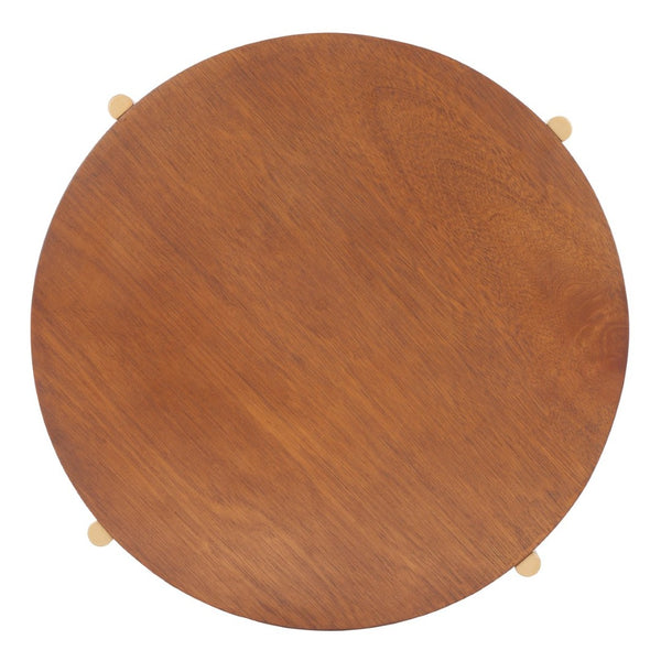 Safavieh Diangela Round Coffee Table - Contemporary Elegance With Natural Wood Base And Sleek Metal Legs Natural / Gold COF6605A