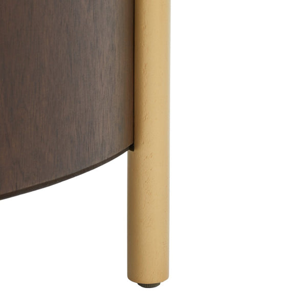Safavieh Diangela Round Coffee Table - Contemporary Elegance With Natural Wood Base And Sleek Metal Legs Dark Oak / Gold COF6605B