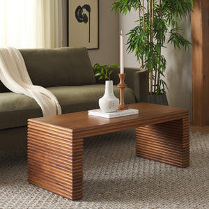 Safavieh Virginie Coffee Table - Elegant Bayur Wood Base With Gold Legs, Perfect For Modern Living Spaces! COF6607A