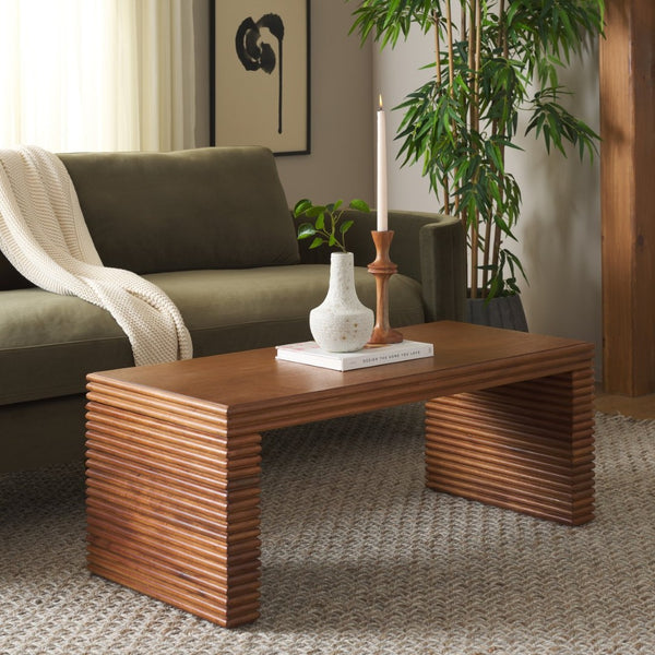 Safavieh Virginie Coffee Table - Elegant Bayur Wood Base With Gold Legs, Perfect For Modern Living Spaces! COF6607A