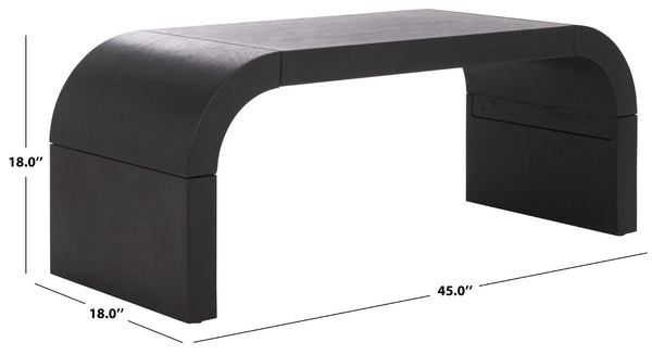 Safavieh Liasonya Curved Coffee Table – Modern Sculptural Design In Quality Wood For Stylish Living Spaces Black COF6610C