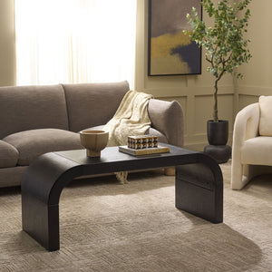 Safavieh Liasonya Curved Coffee Table – Modern Sculptural Design In Quality Wood For Stylish Living Spaces Black COF6610C