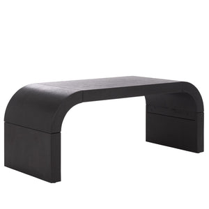 Safavieh Liasonya Curved Coffee Table – Modern Sculptural Design In Quality Wood For Stylish Living Spaces Black COF6610C