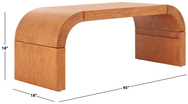Safavieh Liasonya Curved Coffee Table – Contemporary Elegance Meets Functionality For Your Living Space Decor Light Natural , Wood, Mdf,Veneer Meranti Cof6610d