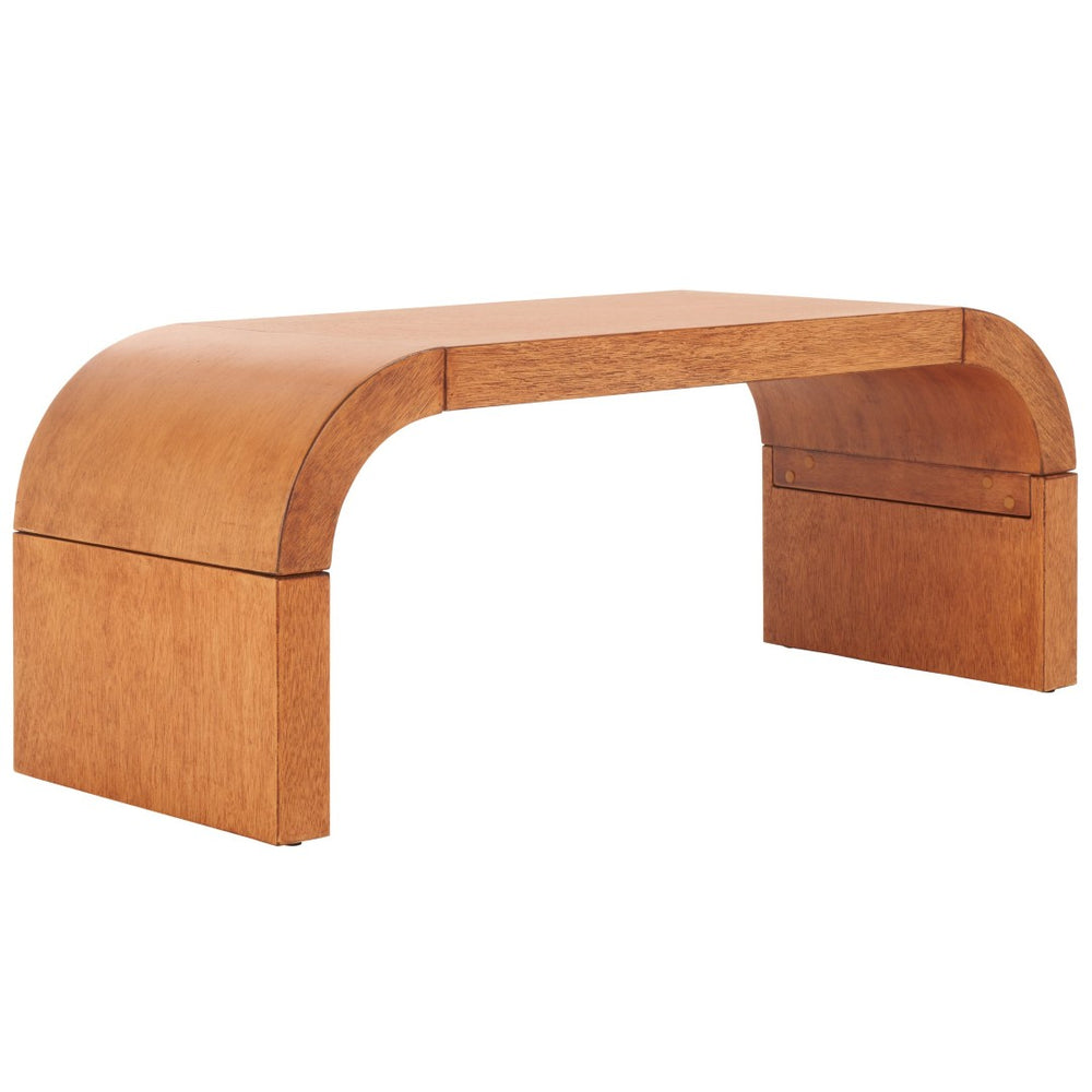 Safavieh Liasonya Curved Coffee Table – Modern Sculptural Design In Quality Wood For Stylish Living Spaces Light Natural COF6610D