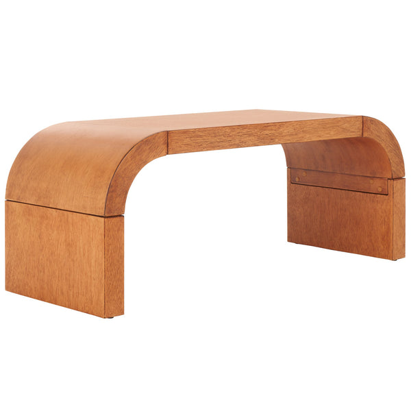 Safavieh Liasonya Curved Coffee Table – Contemporary Elegance Meets Functionality For Your Living Space Decor Light Natural , Wood, Mdf,Veneer Meranti Cof6610d