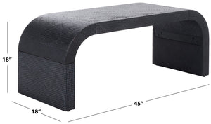 Pipat Curved Pandan Coffee Table With Woven Webbing And Warm Wood Finish For Coastal Boho Homes