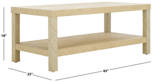 Safavieh Apis Raffia 2 Shelf Coffee Table In Natural - Stylish, Durable, And Perfect For Home Organization! Natural Wood,Mdf And Tikar Pandan Cof6612a